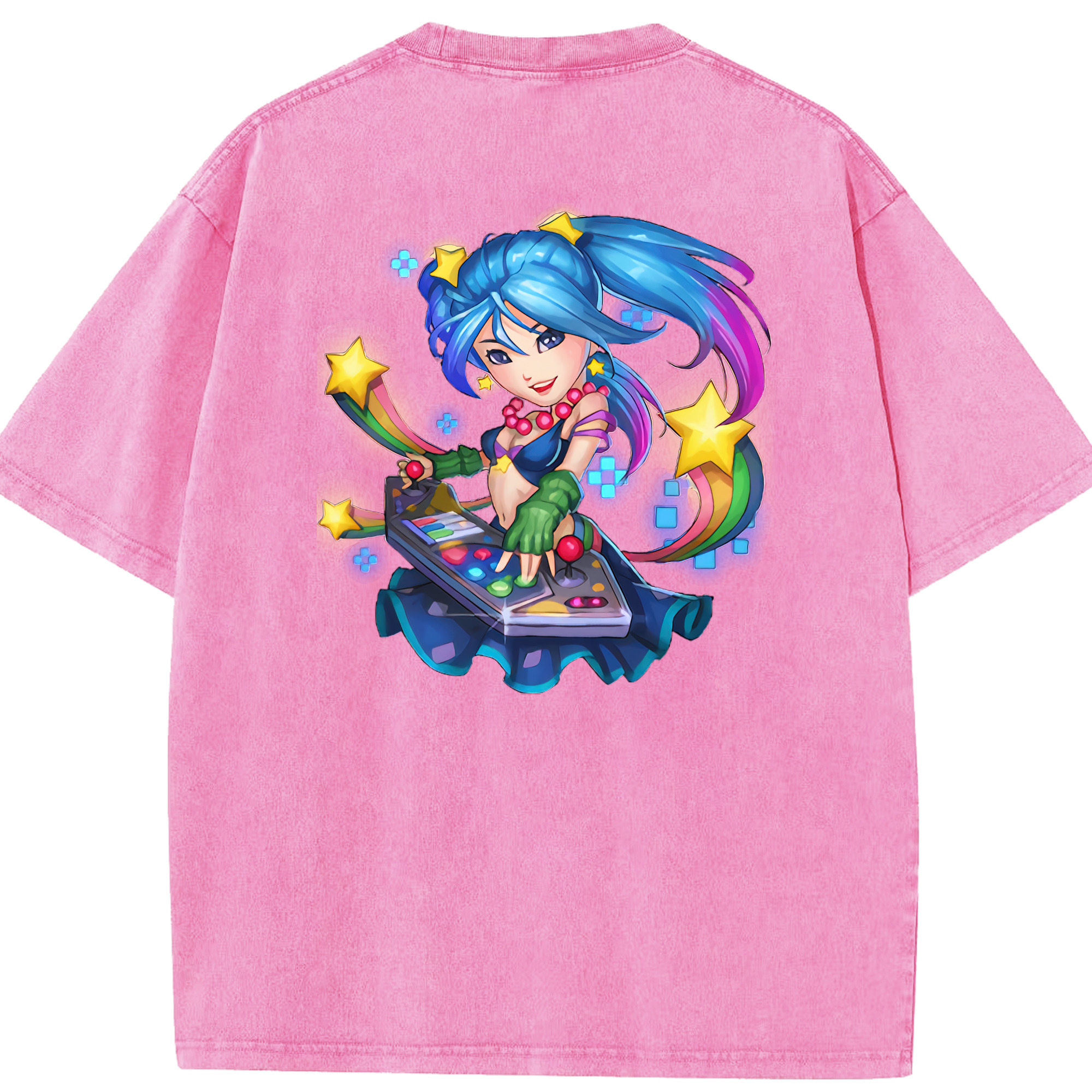 リーグ・オブ・レジェンド League of Legends LOL 綿100% ヴィンテージ風 半袖Tシャツ（背面プリント）